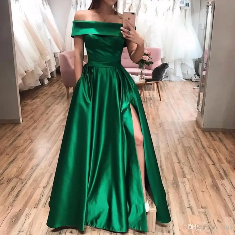 Robe de soirée de mariage vert, épaules dénudées, robe de bal, taille US2-US26W, livraison rapide, en Stock, WP9800, 2021