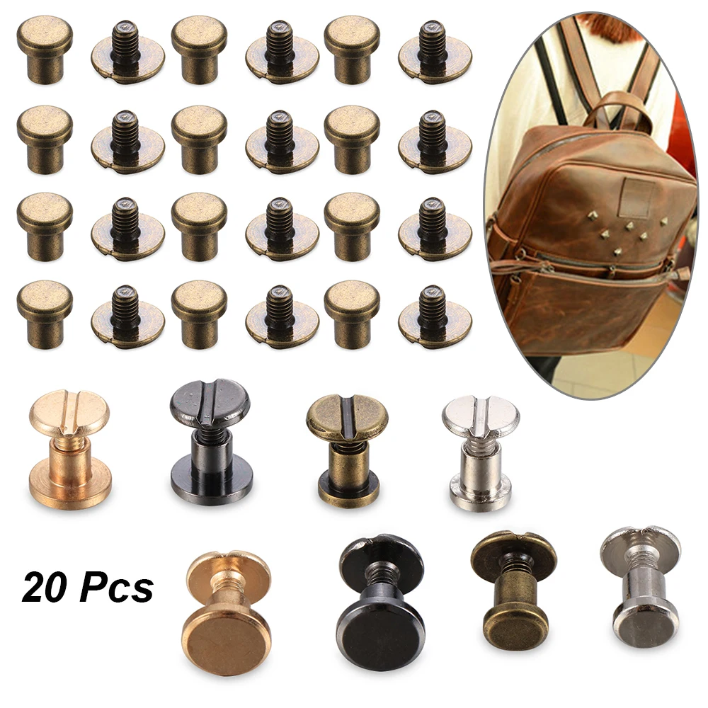 20pcs Heart Pattern Rivets Copper Leather Craft Belt Wallet Solid Brass Nail Rivets Screws Cloth Button Decoration Nail DIY Tool