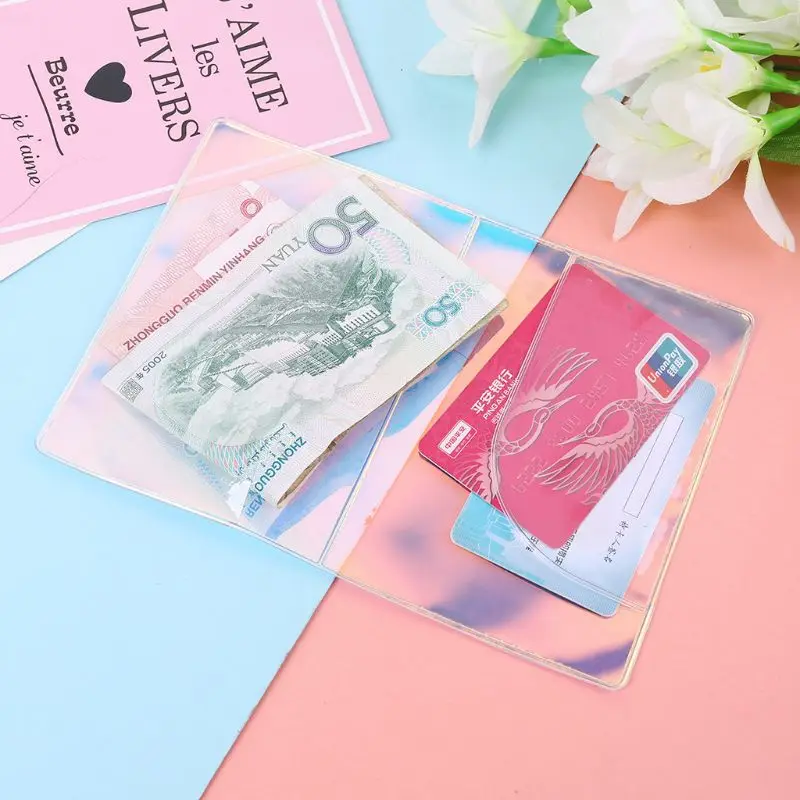 Travel Holographic Passport Holder ID Card Case Cover Credit Organizer Protector LX9F