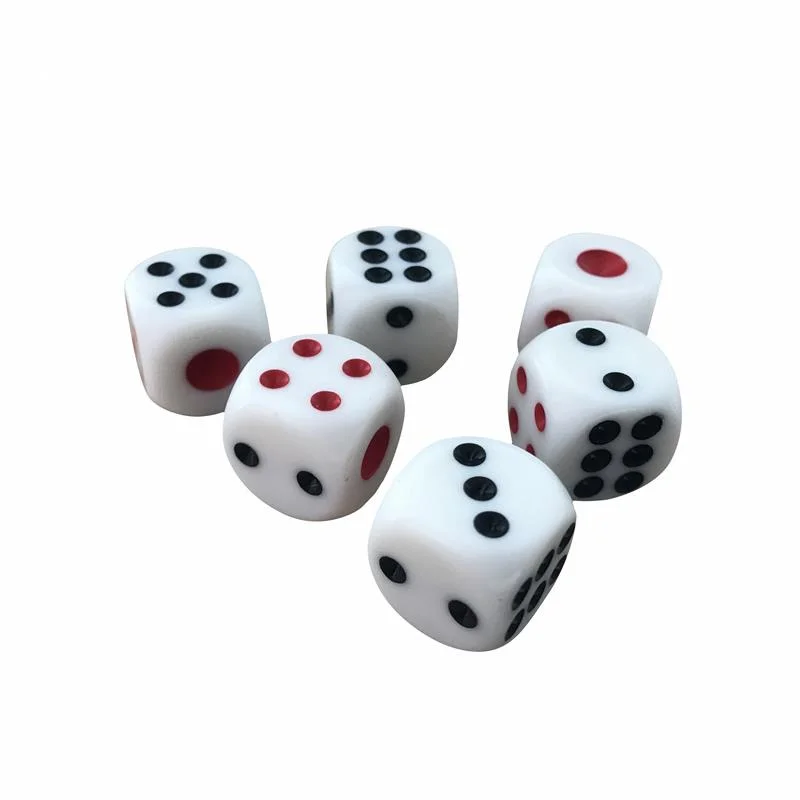 

10Pcs/Lot High-quality 16mm Drinking Dice Red And Black Dots Rounded Corner White Dice Nightclub Bars KTV Dedicated Board Game