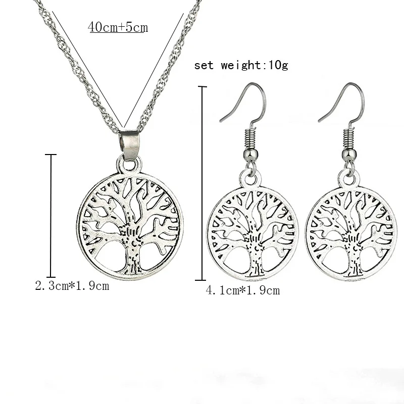 Image: QianBei – ensemble de bijoux de noël en cristal coloré pour femmes, pendentif arbre de vie, fête, Lots de cadeaux