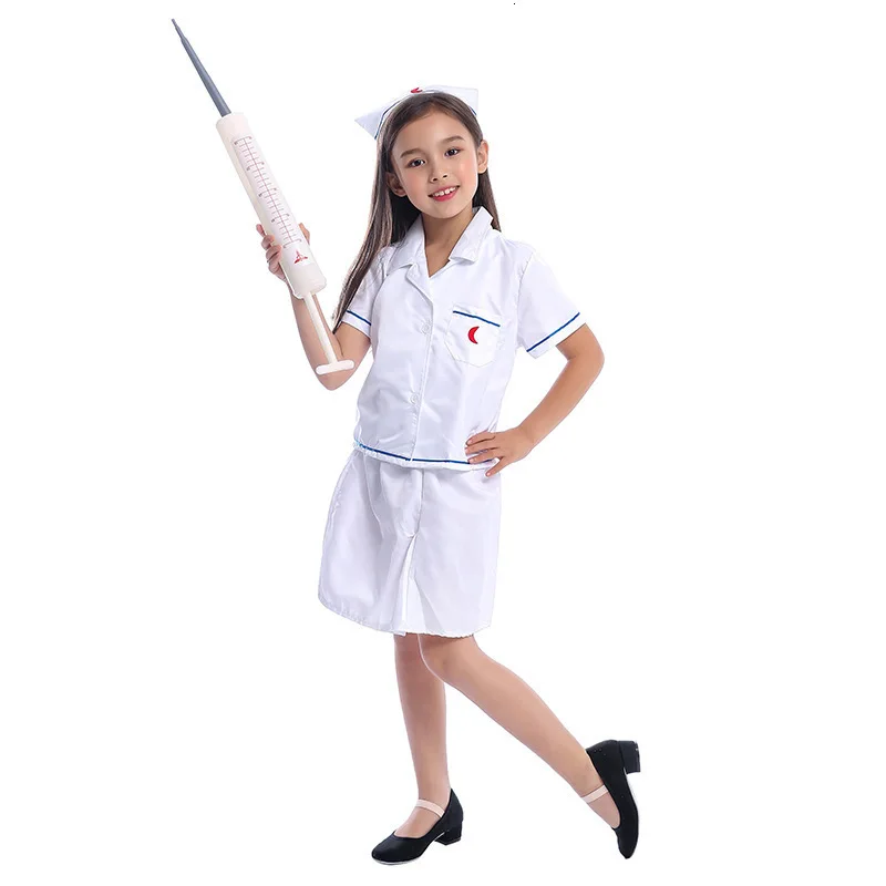 Vestito per bambini che eseguono ragazze infermiere vestiti per feste di Halloween indossare ragazzi cappotto medico fantasia uniformi per bambini cosplay