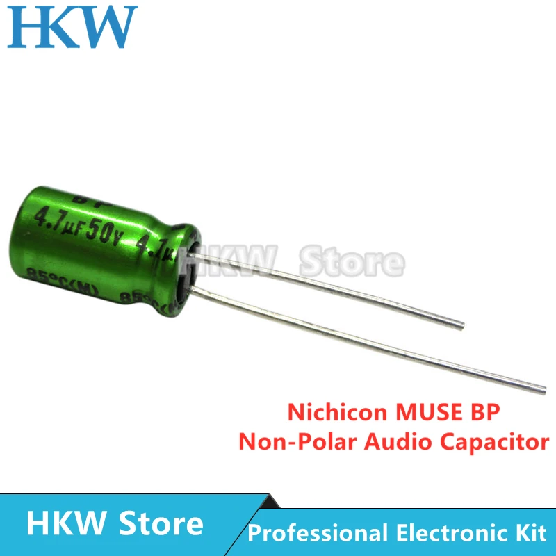 10pcs/lot 4.7UF 50V 6.3X11mm Nichicon MUSE BP ES Non Polar Nonpolar Bipolar HiFi Audio Capacitor 50V4.7UF New and Original