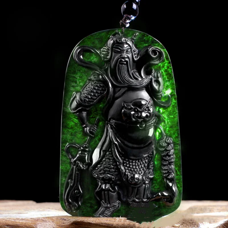 

Hot Selling Natural Hand-carve Jade Mo Yu Guan Gong Necklace Pendant Fashion Jewelry Accessories Men Women Luck Gifts