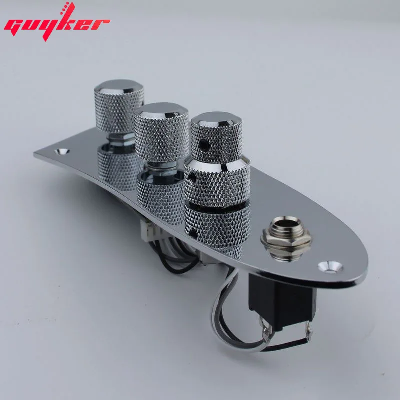 1 Set GUYKER 2-band Preamp/tone control  for JB Bass with adjustable GAIN (With Jazz Bass Control Plate+Control Knob)