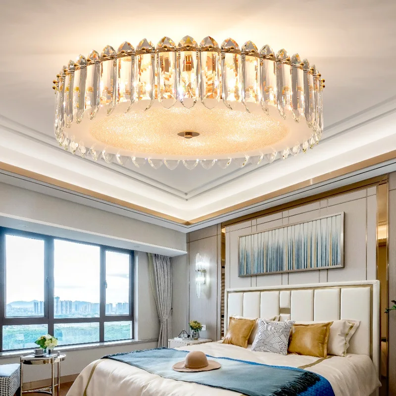 

Post Modern Chandelier For Ceiling Round Bedroom Living Room Crystal Light Fixture Home Decor Led Indoor Ceiling Lighting