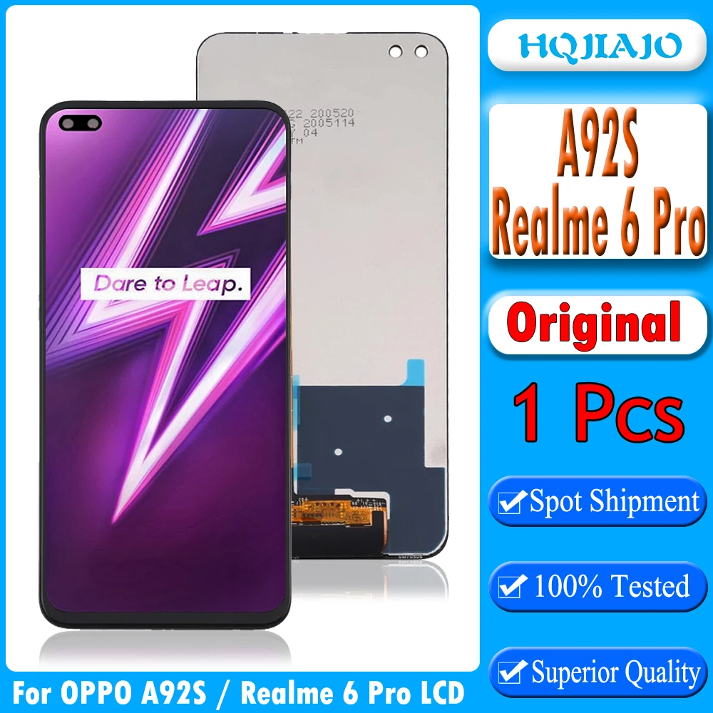 6.6'' Original LCD Display For OPPO Realme 6 Pro LCD Display Touch Screen Digitizer Assembly Parts For Oppo A92s Display