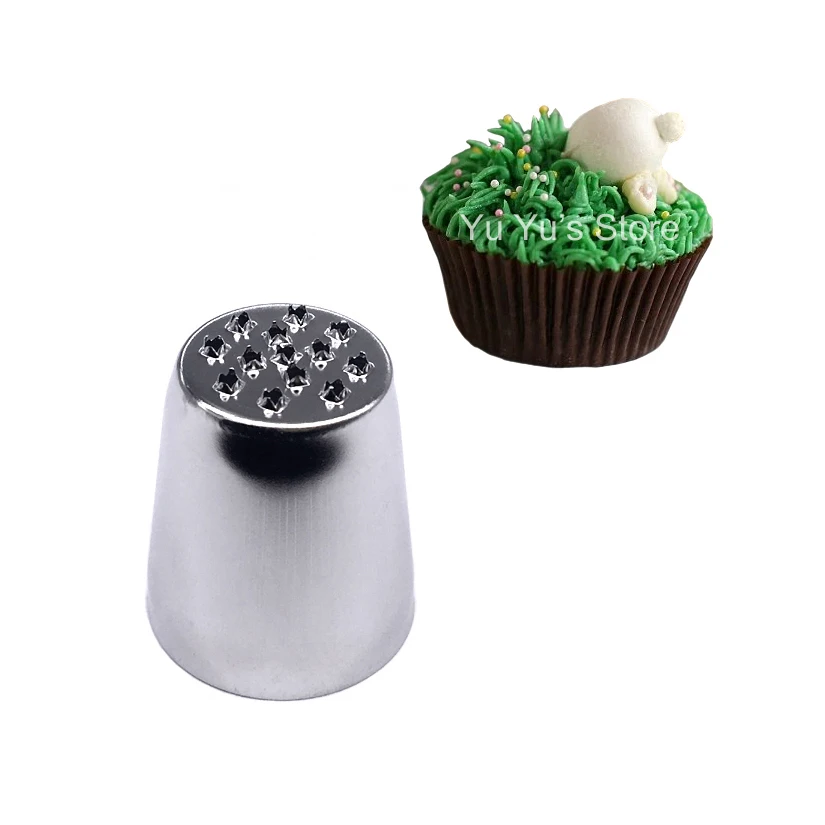 3-teiliges Set Edelstahl-Grasstüllen Spritztüllen für Fondant Tortendekoration Gebäckwerkzeuge – Detail 5