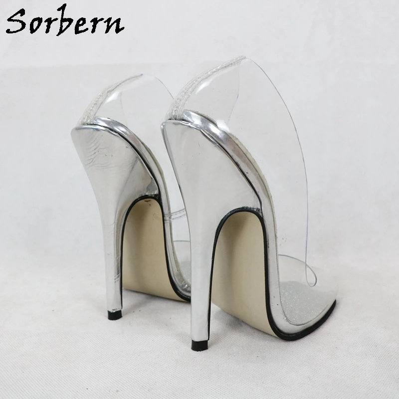 Sorbern Cute Round Toe Women Pump Stransparent Slip On Peep Toe 14Cm 16Cm Ladies High Heel Stilettos Custom Sexy Fetish Heel