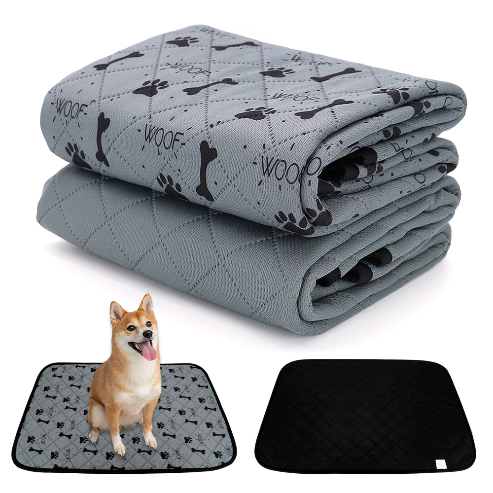 Reusable Pet Diaper Mat Waterproof Dog Urine Pad Washable Dogs Cat Diapers Pads Bone Paw Print Seat Cover Mats For Sofa Bed