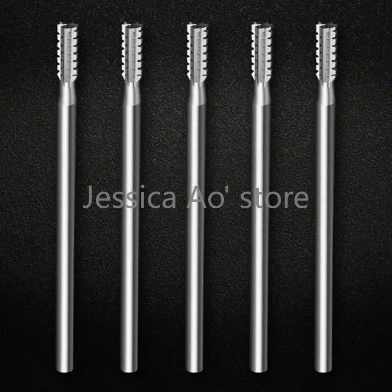 9pcs 0.6-2.3mm Straight Teeth Needle Tungsten Steel Carving Knife Power Tool Mini Bits Electric Mill Micro-carving Tools