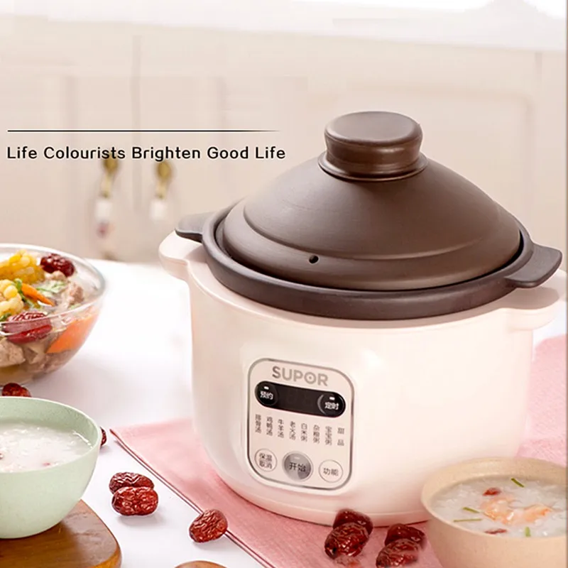 220V 2L/3L Household Ceramic Electric Stewing Pot Intelligent Automatic Dessert Soup Porridge Slow Stewer Health Preservation