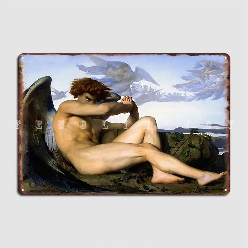 Fallen Angel Alexandre Cabanel Metal Plaque Poster Cinema Kitchen Kitchen Decoration Wall Decor Tin Sign Posters