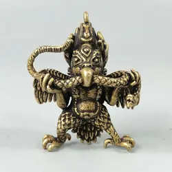 Exquisite Chinese Collectible Old Brass Handwork Eagle God Paya Garuda Statue