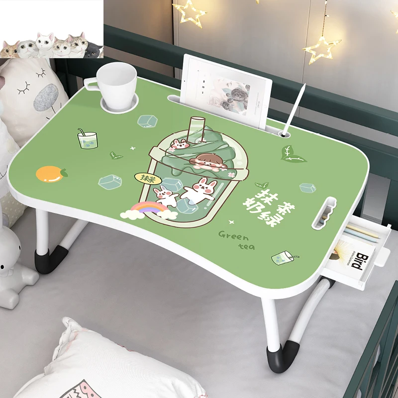 Bed Small Table Desk Student Folding Home Dormitory Simple Computer Study Lazy Bedroom Sitting on The Ground Notebook