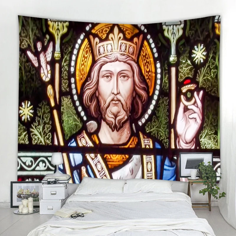 Nordic famous paintings church decoration painting tapestry mandala bohemian hippie wall decoration tapestry living room bedroom