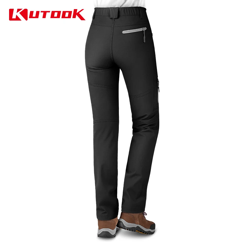 KUTOOK Autumn Winter Women Pants For Hiking Climbing Cycling Tourism Camping Mtb Waterproof Warm Windproof Fleece Trousers HP311