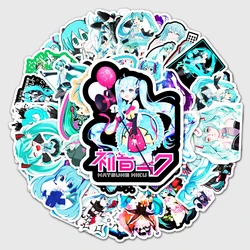 50Pcs Japanese Comic Cartoon Hatsune Miku Graffiti Stickers Luggage Laptop Motorcycle Car Decoration Stickers