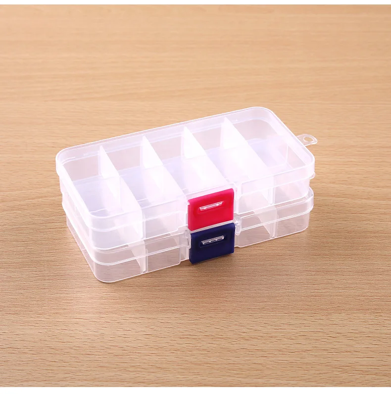 10 Grid Clear Plastic Box For Trifles Parts Tools Storage Box Jewelry Display Box Screw Case Beads Container for Earrings Rings