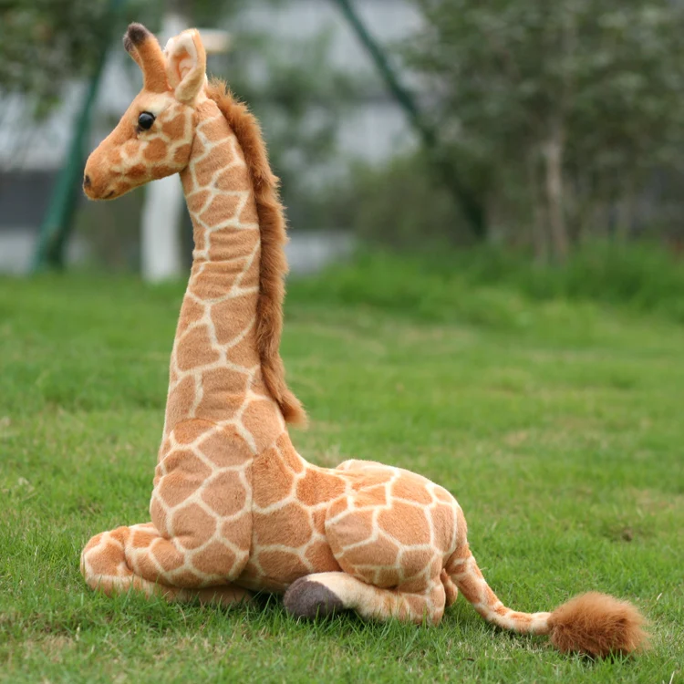 lifelike Kneeling giraffe plush toy large 95x70cm soft doll home decoration birthday gift h2255