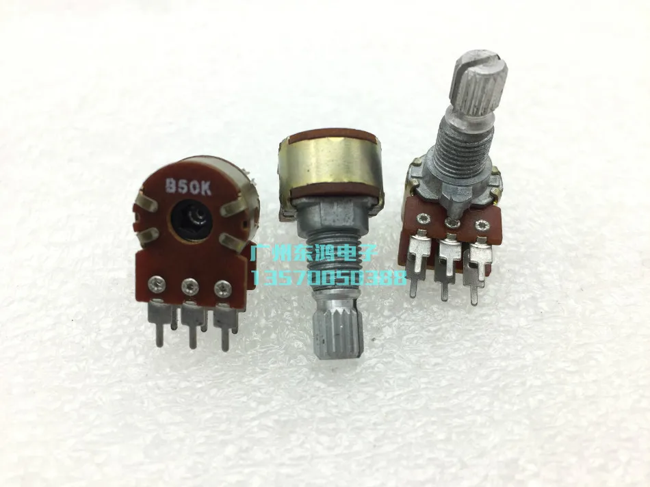 High quality potentiometer rk12 potentiometer duplex b50k wrapped thread shaft length 15mm shaft