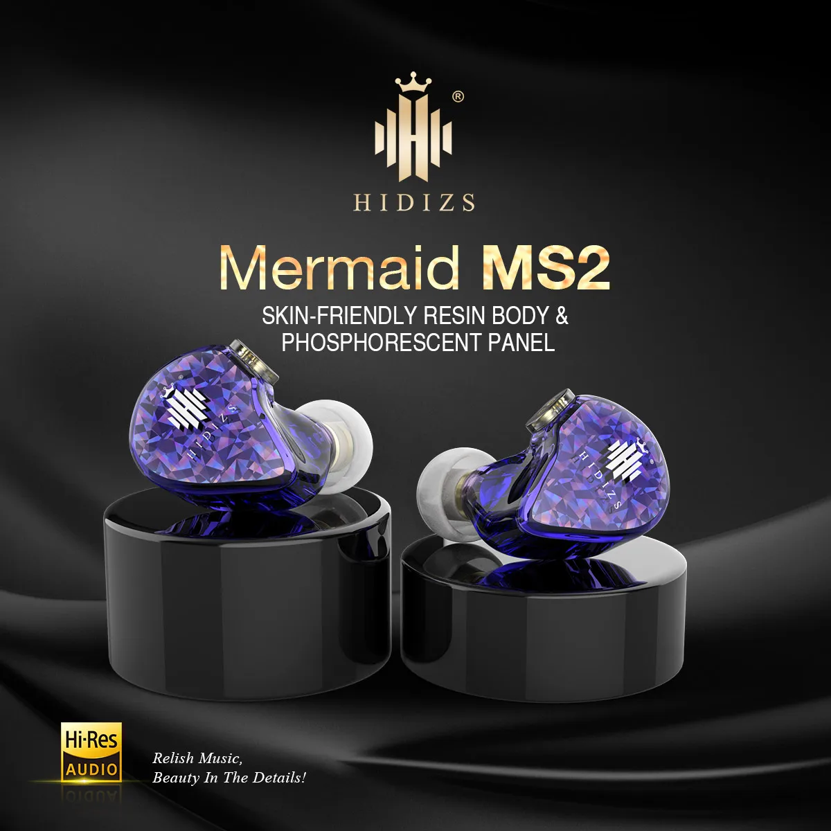 Hidizs MS2หูฟัง HiFi หูฟัง Hybrid Dual ไดรเวอร์ (1 Knowles BA + 1 DD) สายกีฬาเพลง IEM 2ขา0.78มม.