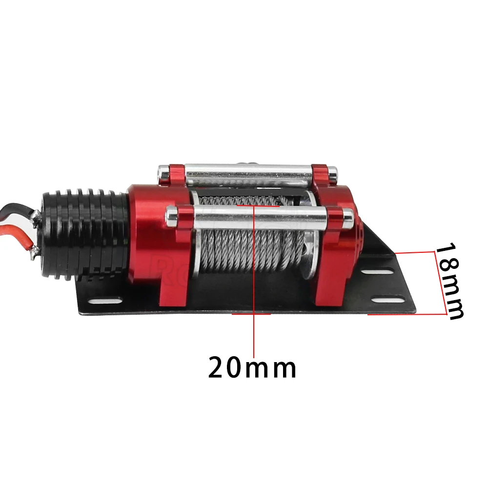 RC Car Metal Steel Wired Automatic Simulated Winch for 1/10 RC Crawler Car Axial SCX10 II III RBX10 D110 D90 TRX4 TRX6