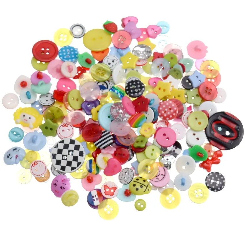 20/50/100pcs Mix Shape Multicolor Diy Scrapbooking Cartoon Buttons Plastic Children\'s Garment Sewing Notions