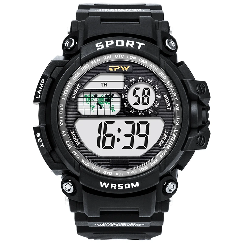 

Digital Watch Sporty Chronograph 50meter Waterproof Male