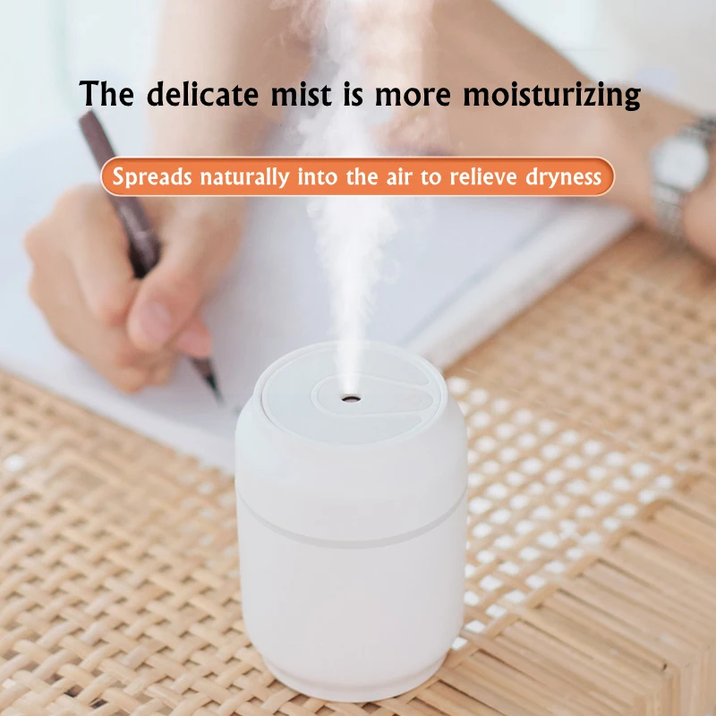 Creative Zip-top Can Air Humidifier USB Mist Maker Fogger with Colorful LED Light for Home Car Portable Mini Aroma Diffuser