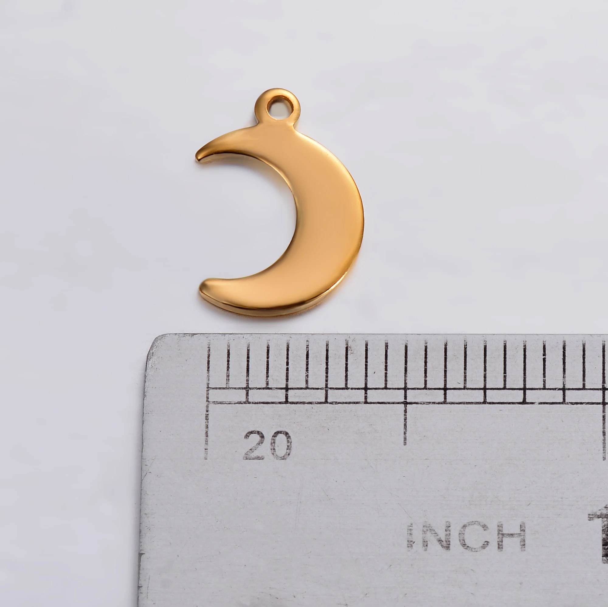 20 pcs gold tone stainless steel moon jewelry charm,DIY jewelry makings ,Hypoallergenic and not turn off color