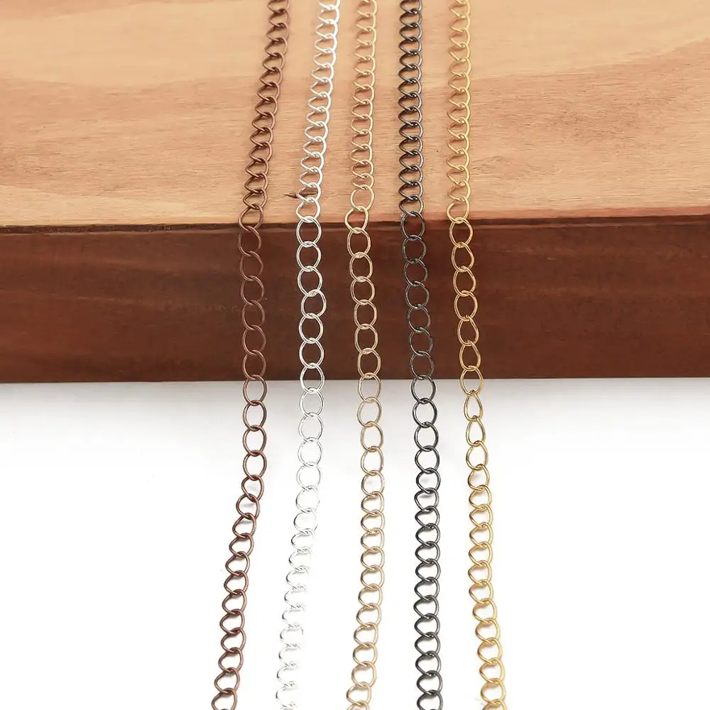 5m Iron Long Open Link Ring Extend Extension Necklace Bracelet Chains Tail Extender Chain For Jewelry Making Connectors Supplies