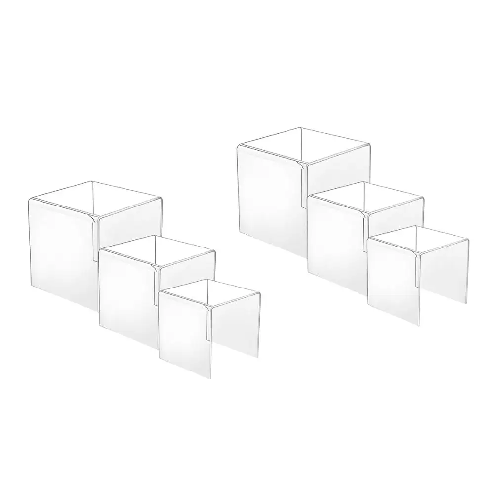 Clear Acrylic Display Risers for POP Figures 2 Sets  Cupcake Stand Hoder Shop Retail Bridge Rack 3inch,4inch,5inch