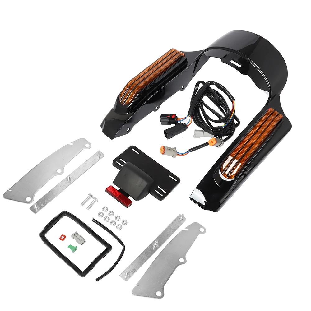 Motorfiets Led Licht Achterspatbord Extension Fascia Set Voor Harley Touring Electra Street Glide Road King Flhr Fltrx 2014-2022