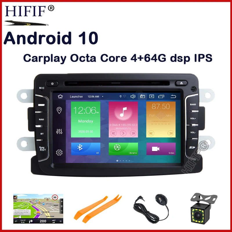 DSP IPS Car Multimedia Player Android10 For Dacia/Sandero/Duster/Renault/Captur/Lada/Xray 2/Logan 2 Auto Radio GPS 1 Din DSP DVR