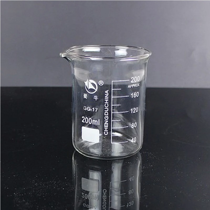 Vaso de vidrio de borosilicato para laboratorio, equipo de laboratorio para experimentos químicos de todos los tamaños, 1 Juego