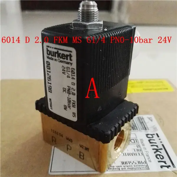 burkert 6014 C 1.5 FKM MS G1/4  PN0-16bar 24V DC 8W /AC 230V  6014 D 2.0 FKM MS G1/4 PN0-10BAR 24V  DC  8W