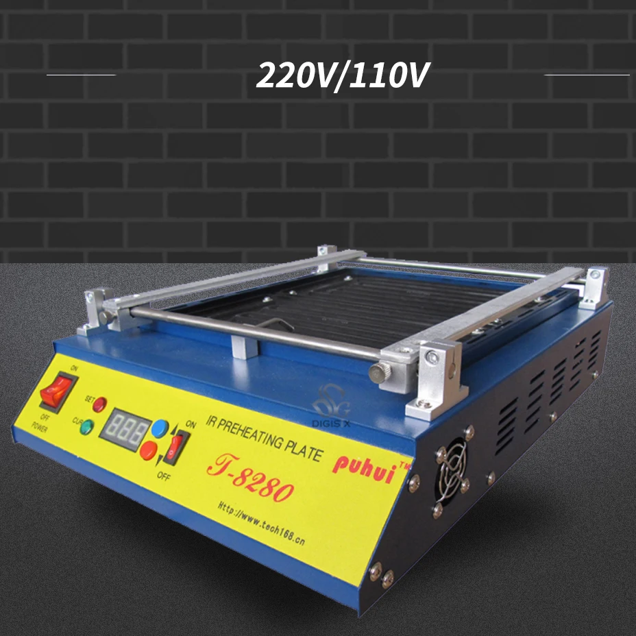 PUHUI-Estación de soldadura con termostato de precalentamiento PCB, Control inteligente de temperatura PID, infrarrojo de alta potencia, T-8280 de calefacción, T8280