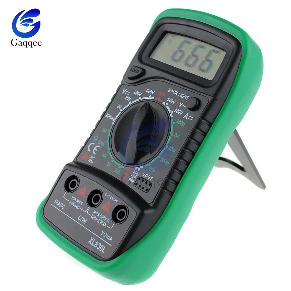 XL830L Handheld Digital Multimeter LCD Backlight Portable AC/DC Ammeter Voltmeter Ohm Voltage Tester Meter Mini Multimetro