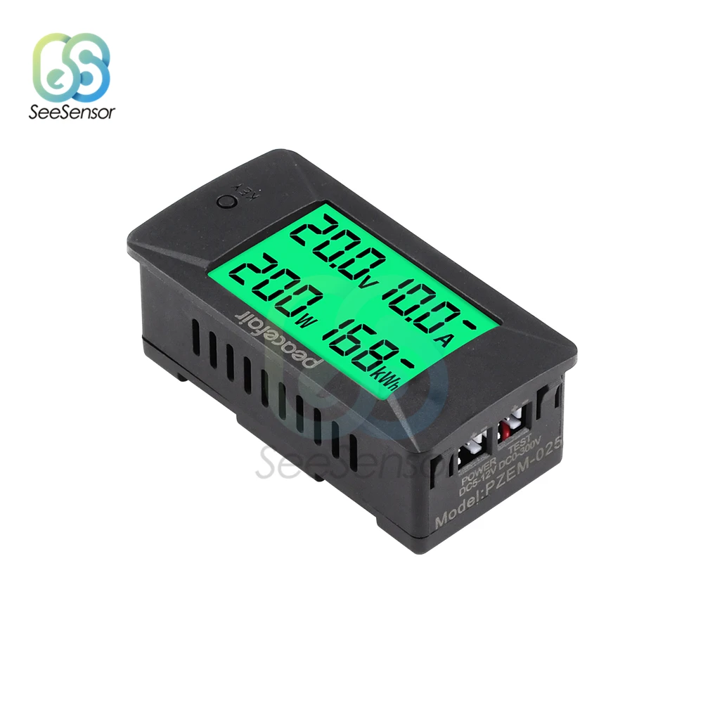 DC 0-300V 50A/100A/200A/300A Digital Meter Voltmeter Ammeter LCD 4 in 1 DC Voltage Current Power Energy Detector Built-in Shunt