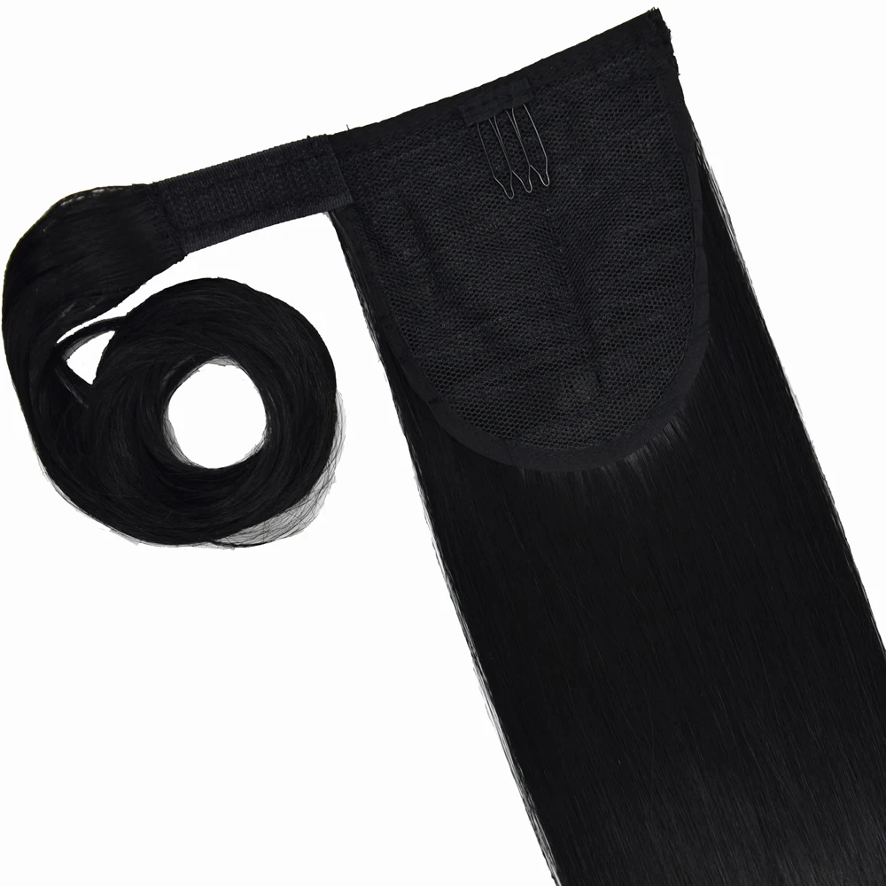 TOPREETY-Cabello sintético resistente al calor, extensiones de cola de caballo, envoltura recta, 4006