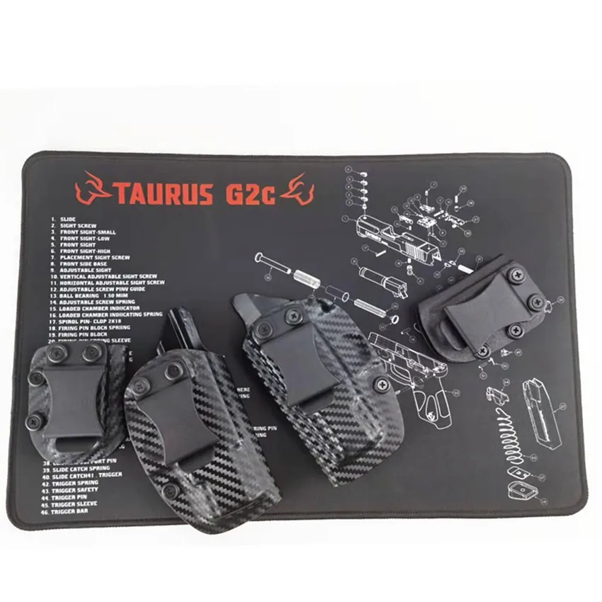 Rubber Gun Cleaning Mat Pad For Taurus G2C G3C TS9 TH9 TH40 CZ P10 C F Glock 17 19 22 25 26 28 Kit Bench Holster 9mm . 40 Gen 5