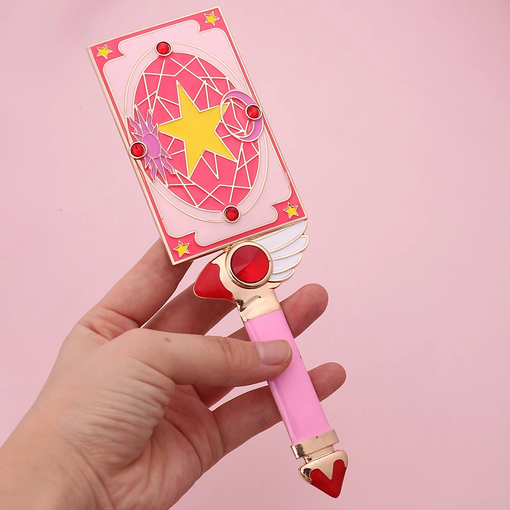 2pcs Beauty Handle Mirror Magic Sakura Portable Make-up Mirror Anime Cardcaptor Sakura Star Card Cosmetic Mirror For Gifts