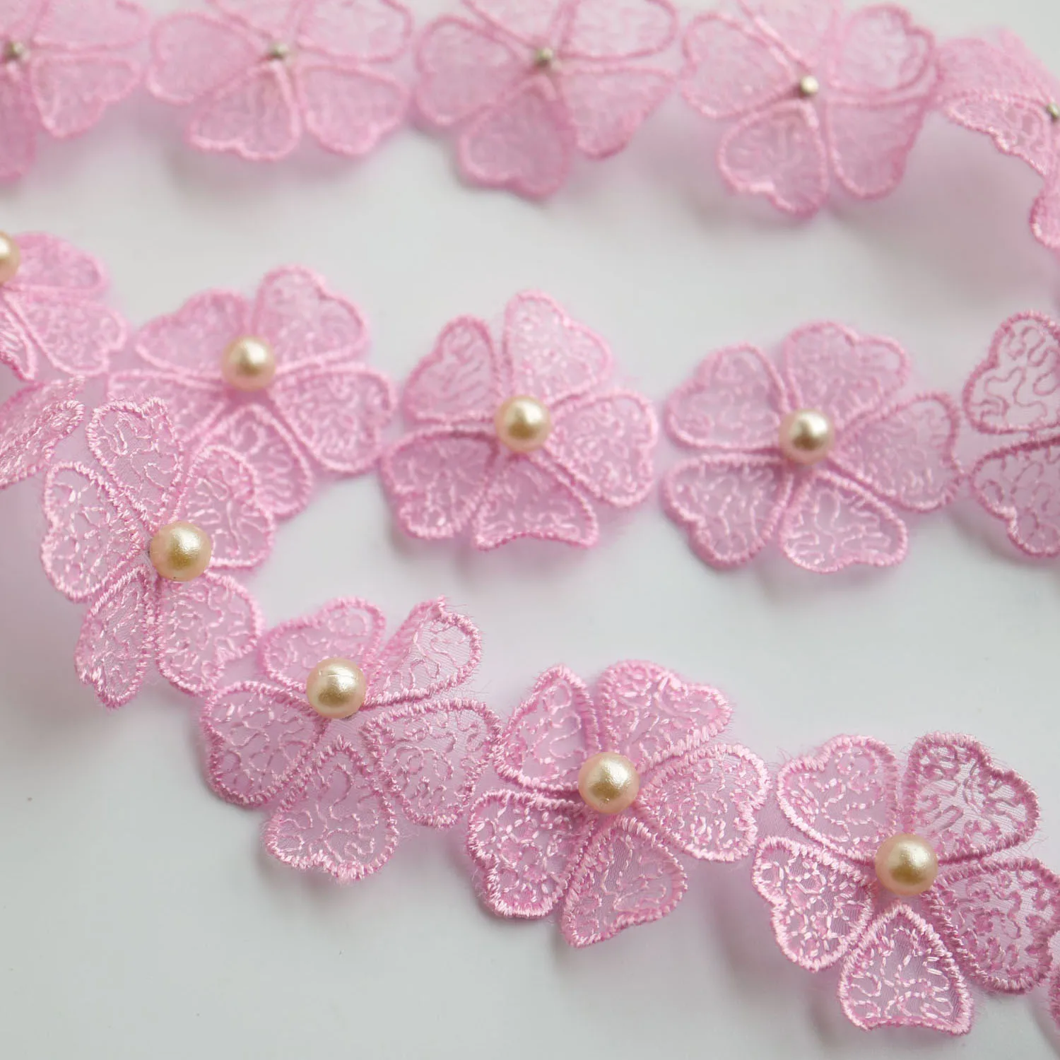 5yards embroidery flower lace trims for Clothes Soft flower lace trimmings and ribbons DIY craft sewing accessories