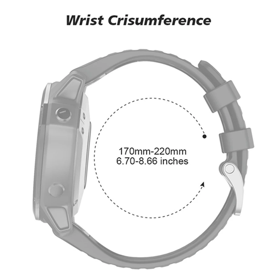 26 22mm Screw Buckle Quickfit Watchband Strap For Garmin Fenix 8 47 51mm 7X 6 6X5  5XPlus Silicone Easyfit Wristband Smartwatch