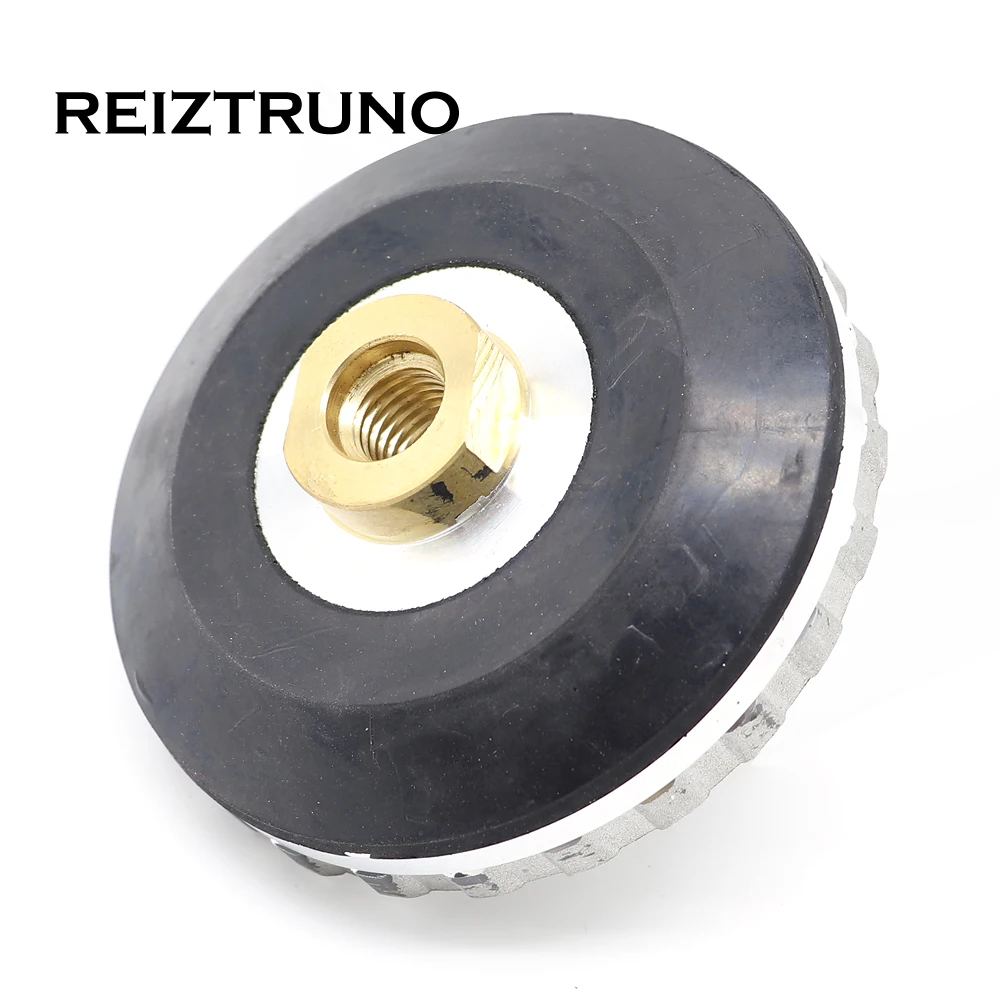 REIZTRUNO 4 Inch 100mm Snail Lock Backer Pad Aluminum Rubber Backer Diamond Edge Polishing Pad Adapter M14 5/8-11 Back-Up Holder