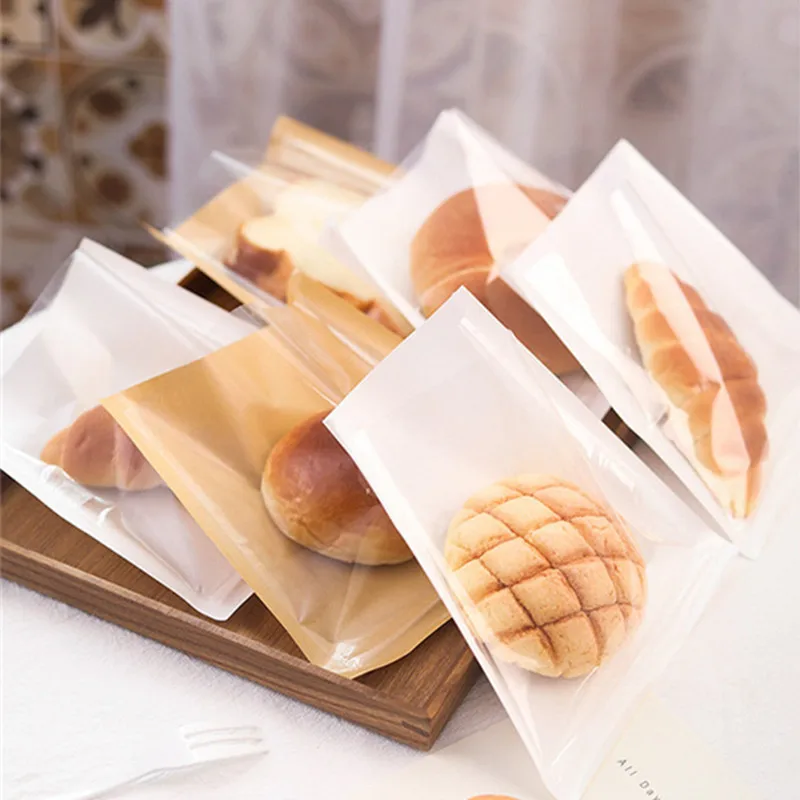 100 Stück Einweg-Snackverpackungen aus Kraftpapier, fettdichte Verpackungsbeutel für Sandwiches, Brot, Donuts – Detail 5