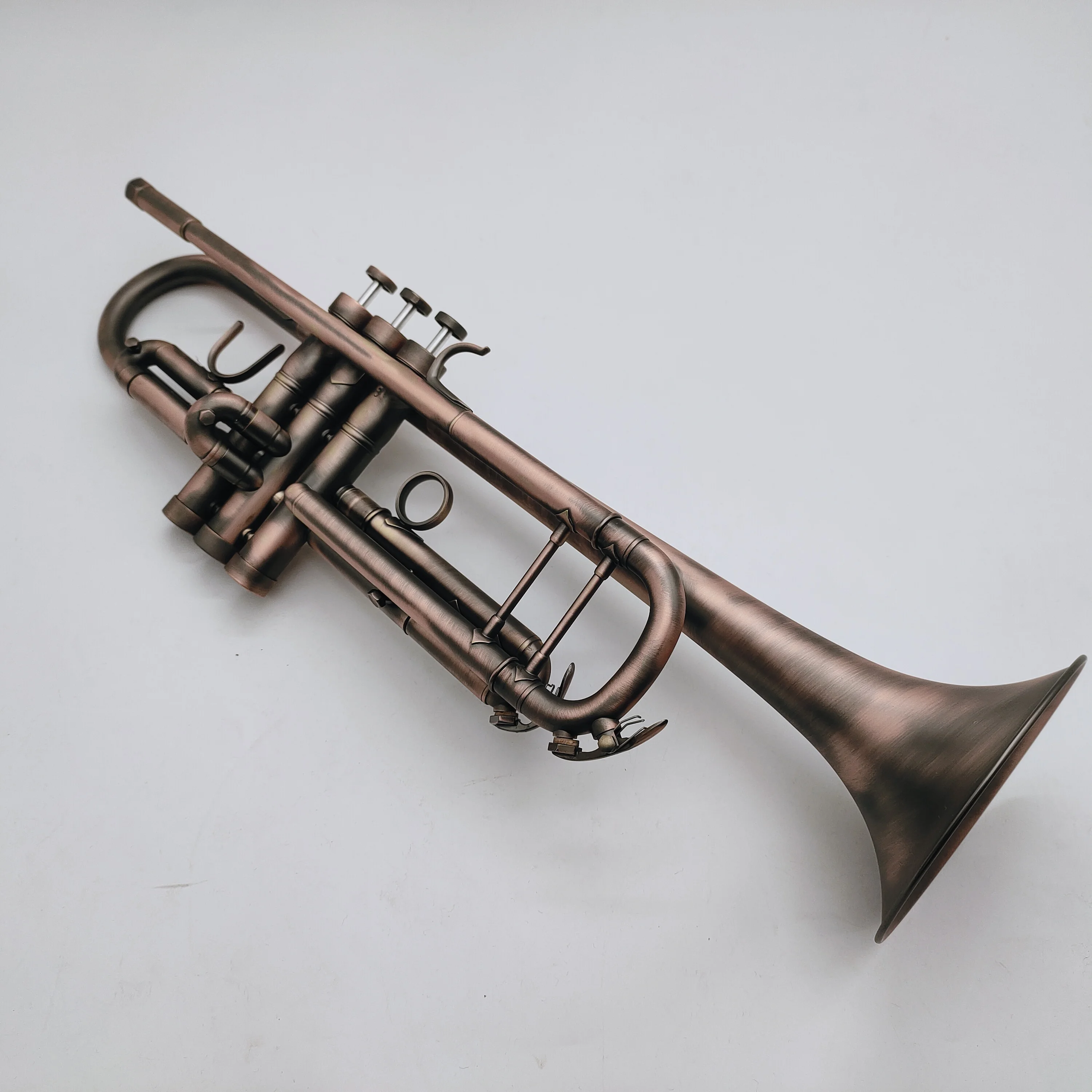 Free Custom Logo Bb Trumpet Antique Copper Plated Professional Musical Instrument With Case Mouthpiece Accessories