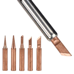 QHTITEC Soldering Iron Tips 5pcs/set 900M-T Pure Copper Lead-free Soldering Tip Suit for 908S Welding Solder Station Iron Tip