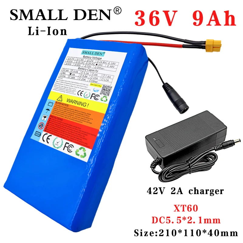 

New 36V 9Ah 10S3P 18650 ebike lithium battery pack 10S3P 500W For 42V Electric Two wheeler/bicycle/Wheelchair Thin portable Cell